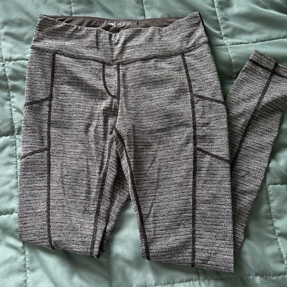 Ideology Black and Gray Textured Leggings